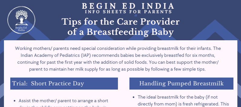 Care Provider of a BF Baby