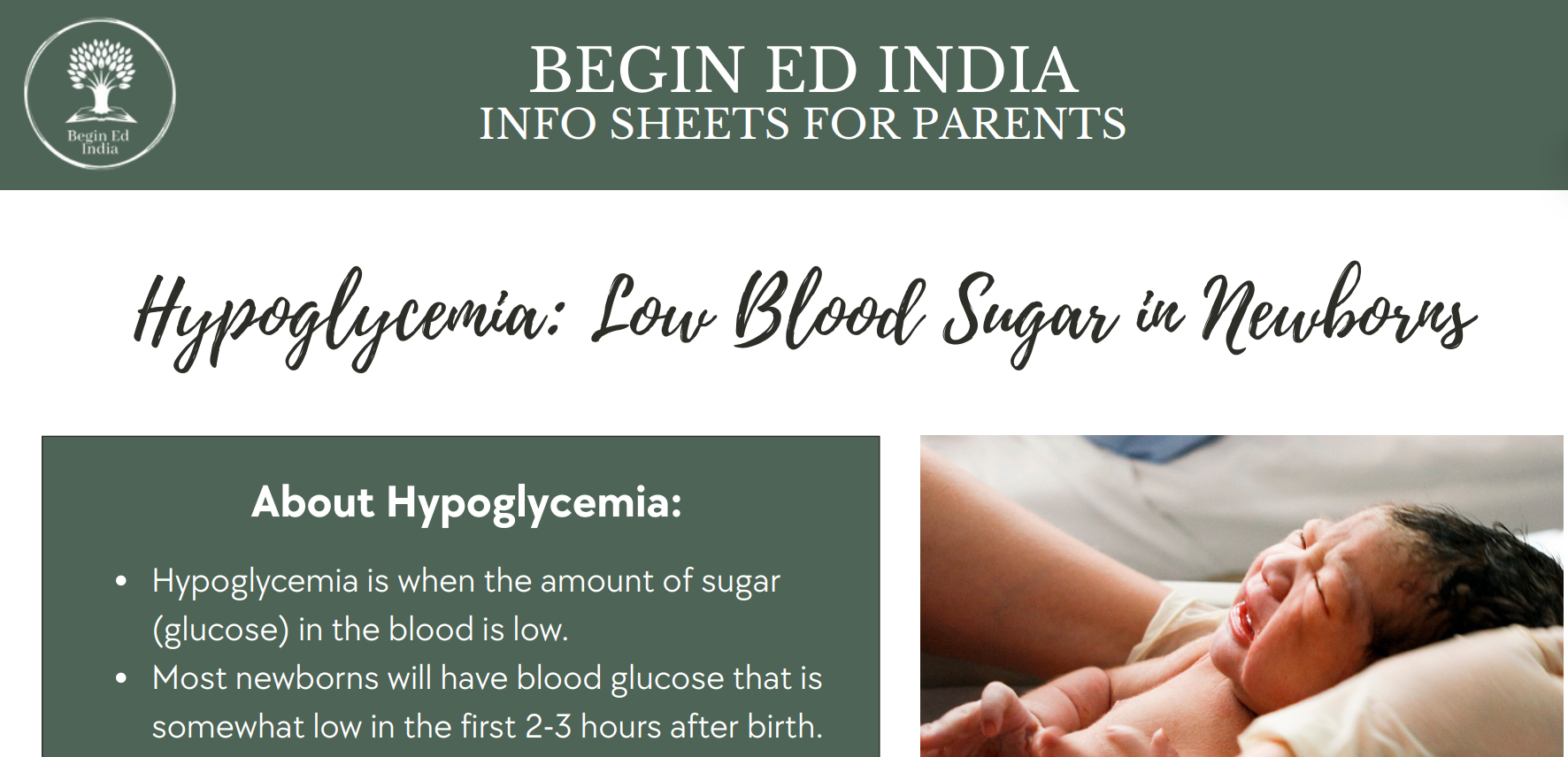 Low Blood Sugar in Newborns